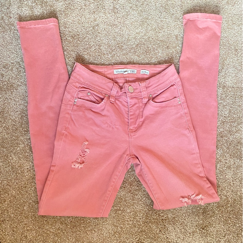 Girls YMI Midrise Pink jeans “0”